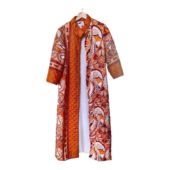 Vintage Loungees Oriental Quilted Belted Robe Housecoat 1960's I.Magnin RARE - Picture 4 of 16